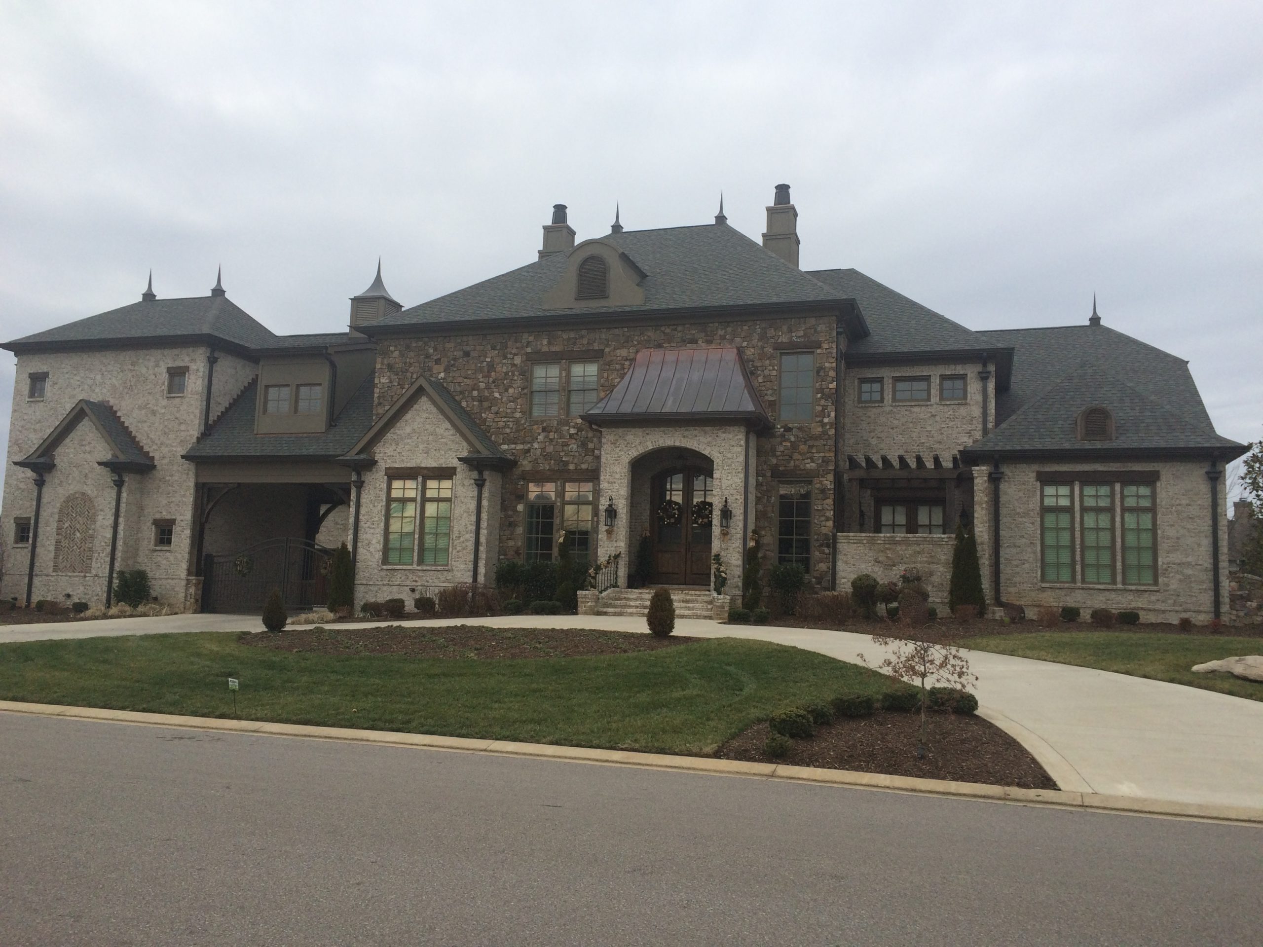 One of our luxury roof designs for a house model in Governor's Club in Brentwood, TN