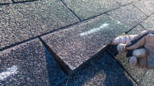 inspecting roof shingles for damage during the summer heat in middle tennessee