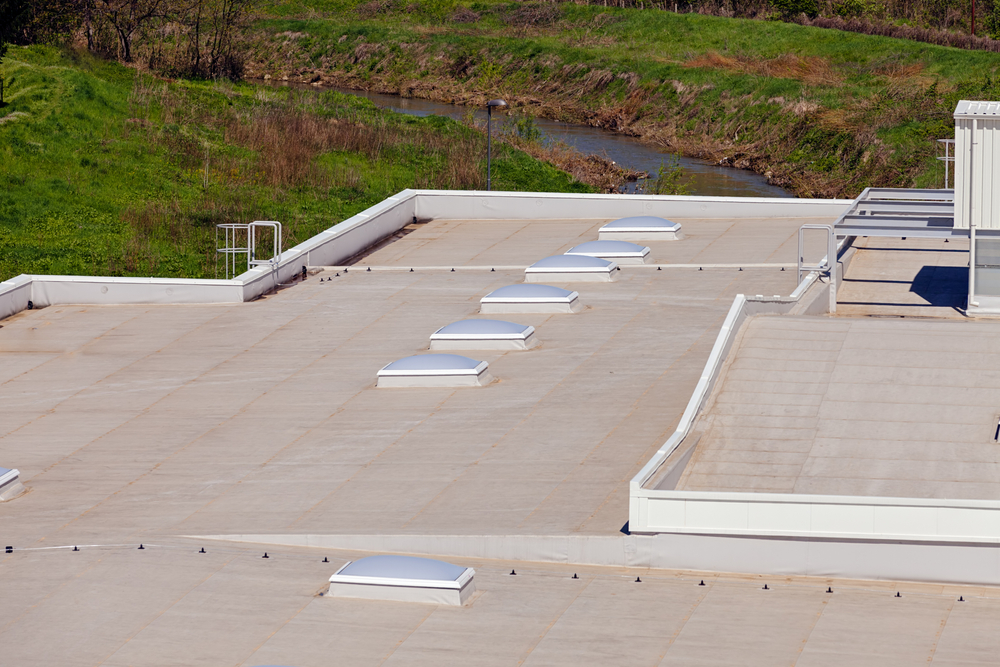 commercial flat roof low slope roof installation at austermiller in tennessee