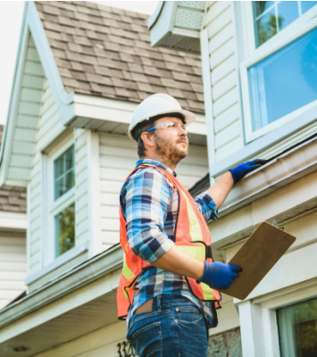 man taking an estimate of a roof repair in Tennessee